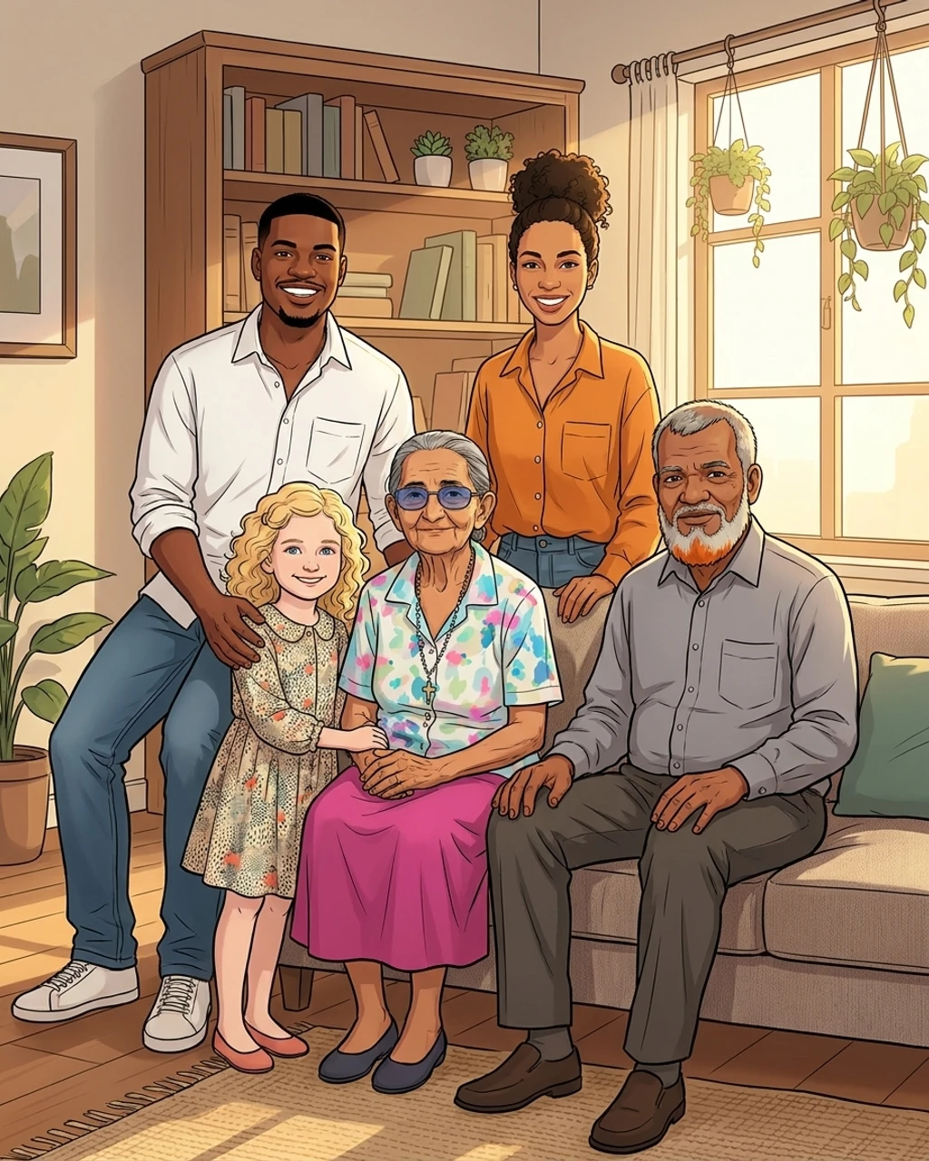 A KinBlend family portrait composed from individual photos
