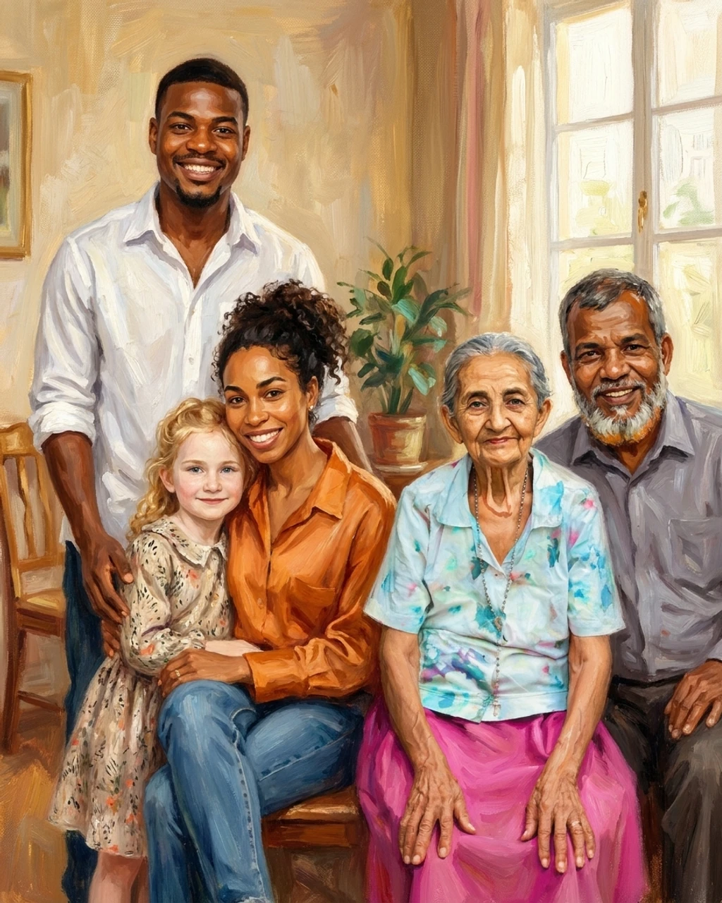 A KinBlend family portrait composed from individual photos