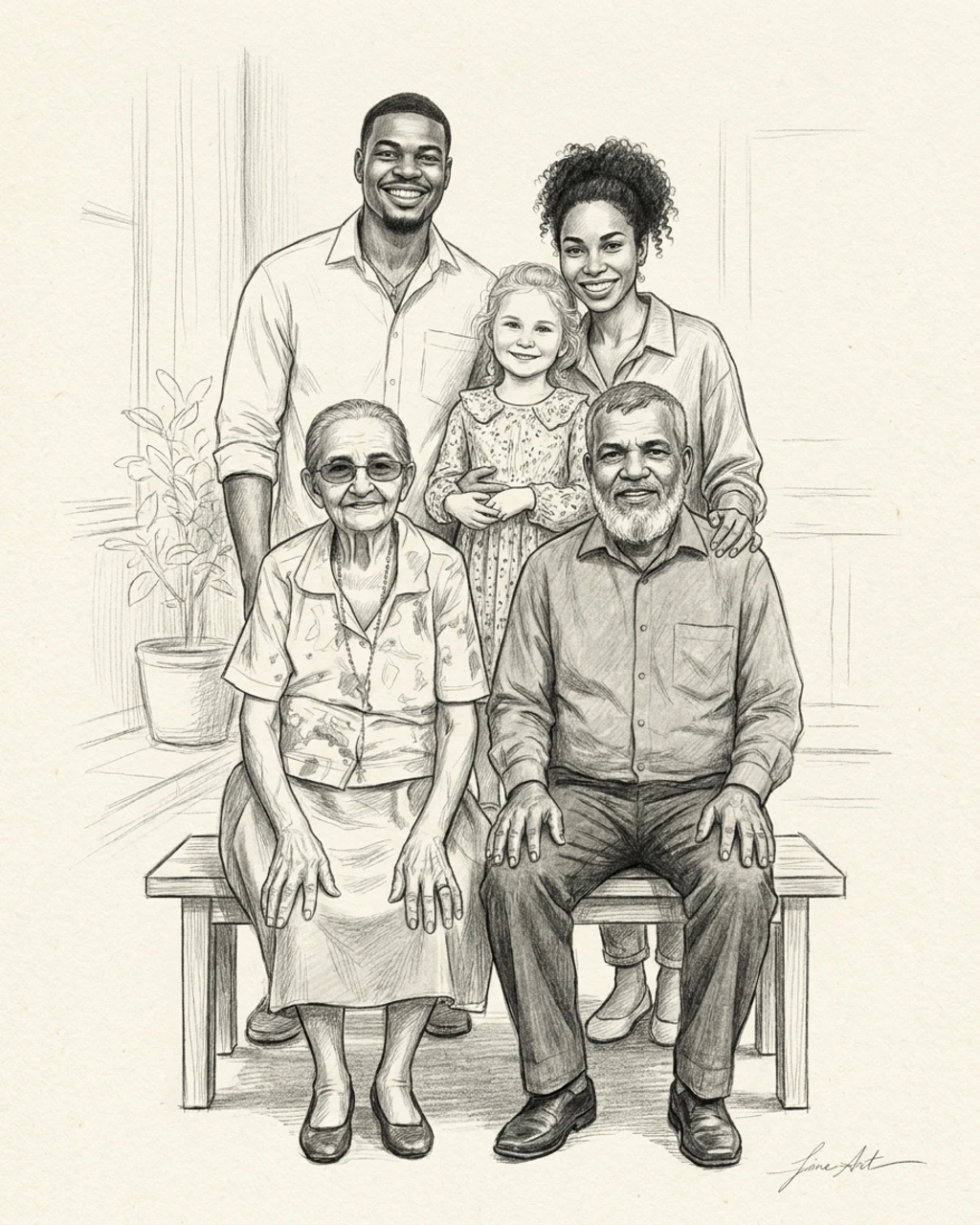 A KinBlend family portrait composed from individual photos
