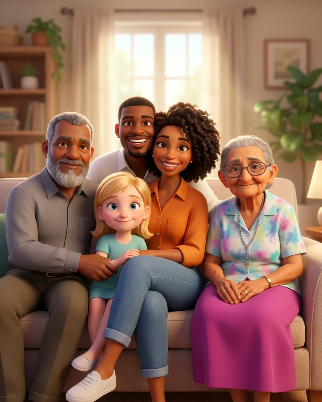 A KinBlend family portrait composed from individual photos