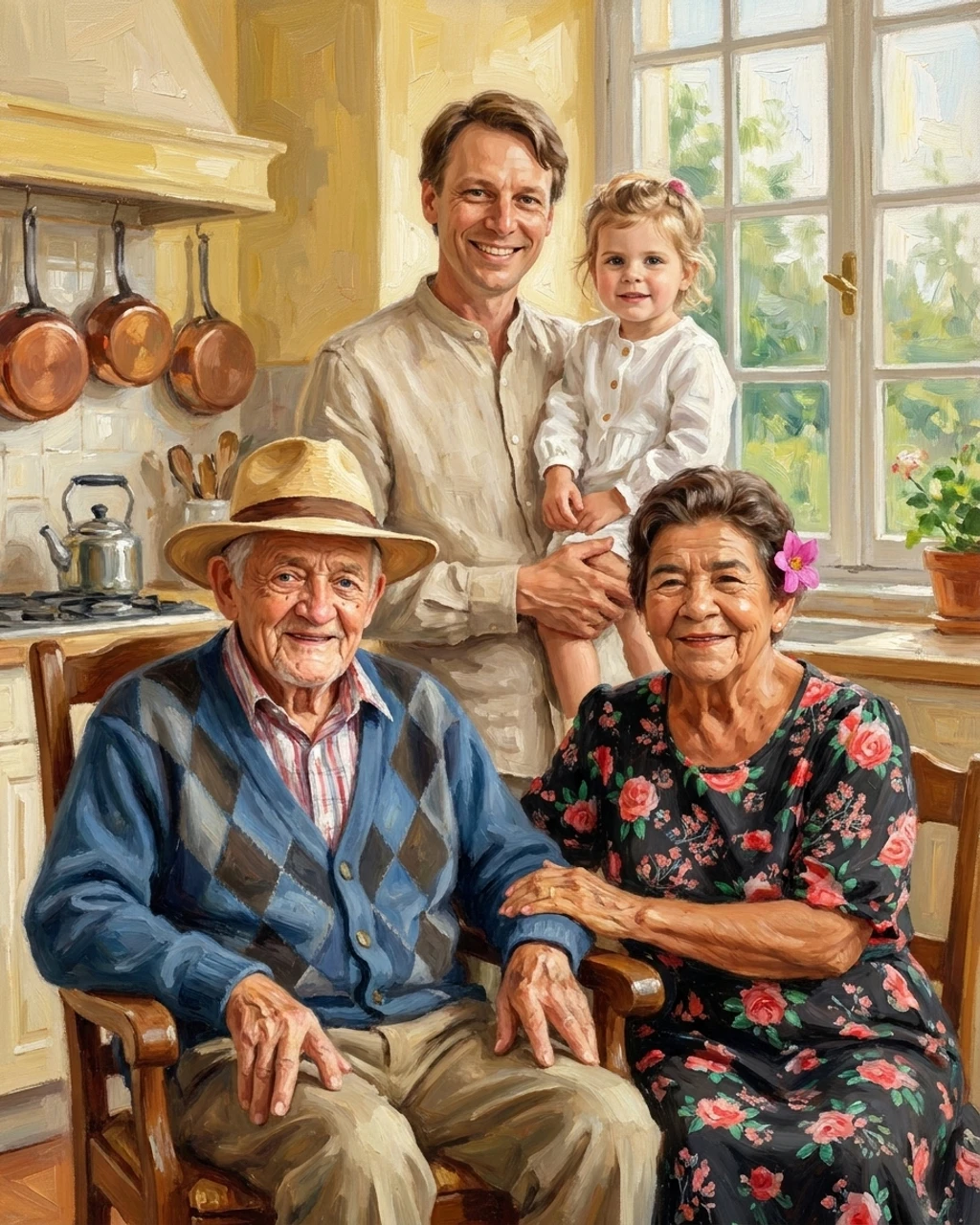 Oil Painting family photo