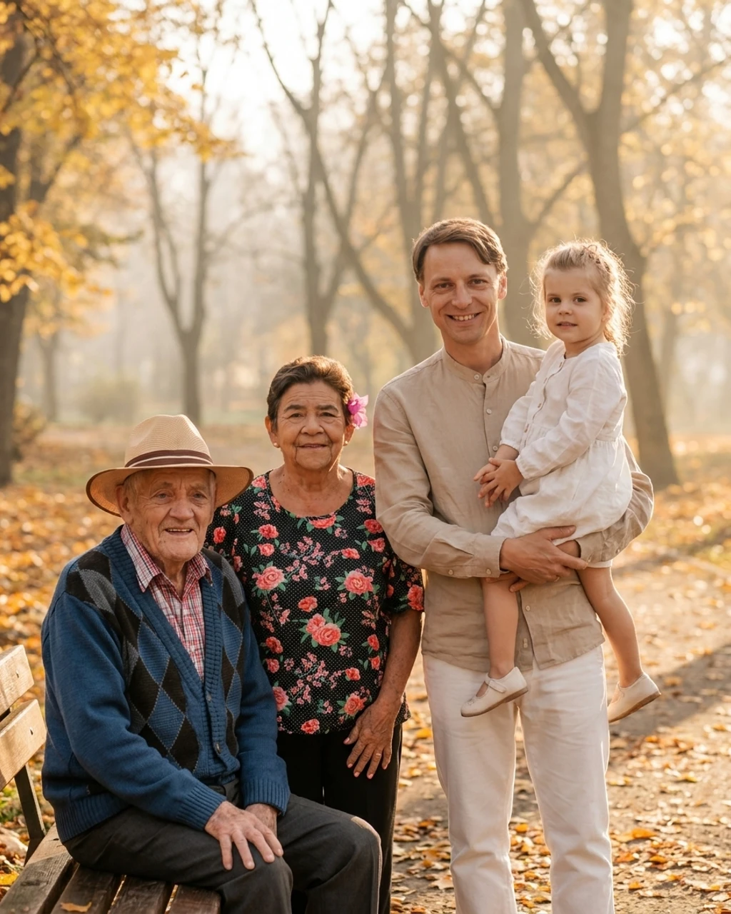 Composed family portrait