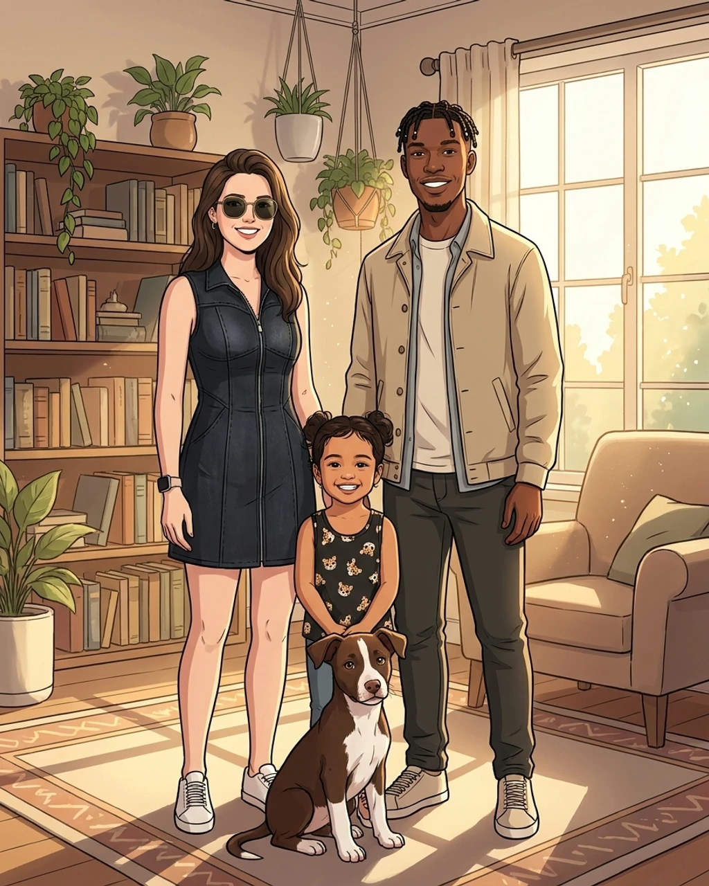 A anime family portrait composed by KinBlend