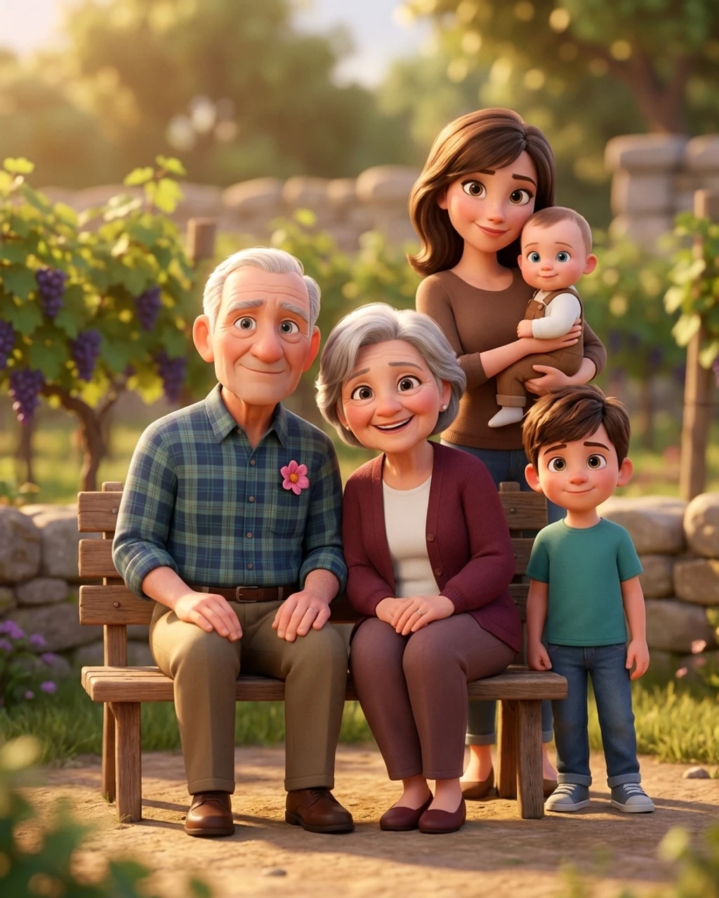 3D Cartoon family photo